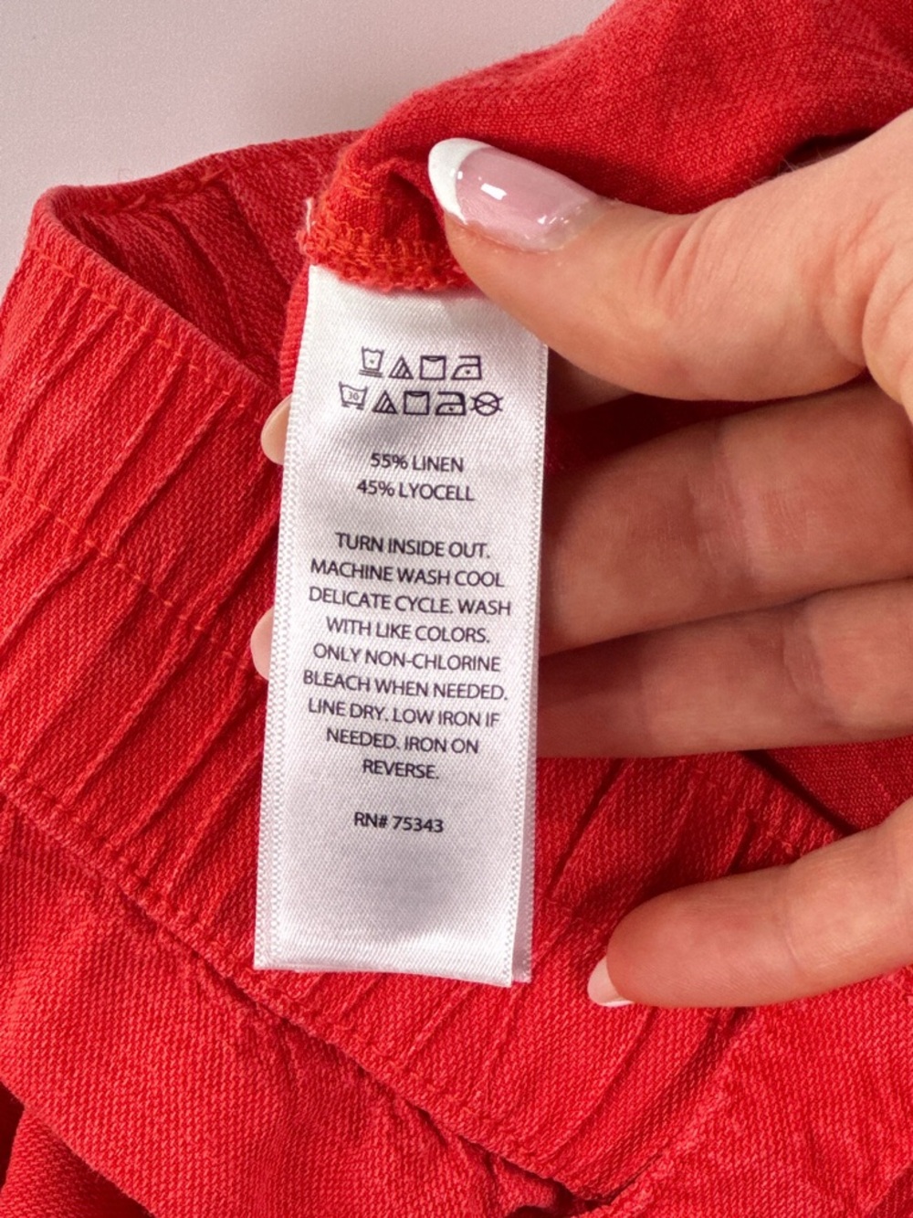 Cynthia Rowley Size 12 Red Orange Linen Wide Leg Pants - Picture 5 of 9